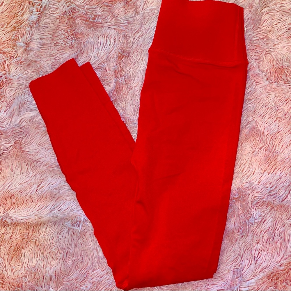 Red  SculptKnit Fabletics leggings